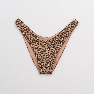 Leopard high cut bikini bottoms